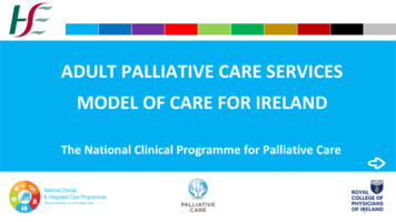 Adult Palliative Care Services Model Of Care For Ireland