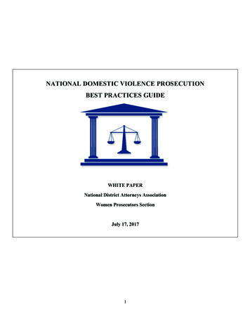 NATIONAL DOMESTIC VIOLENCE PROSECUTION BEST 
