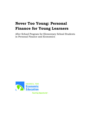 Never Too Young: Personal Finance For Young Learners