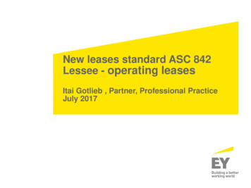 New Leases Standard ASC 842 Lessee - Operating Leases
