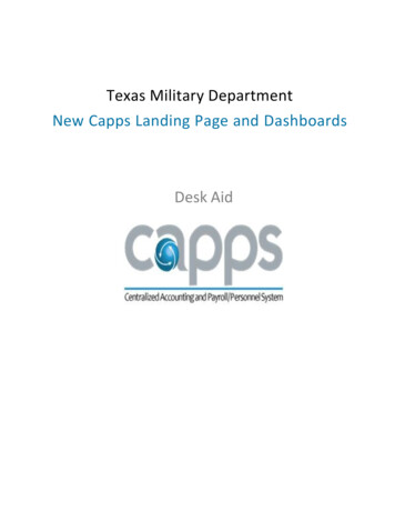 New CAPPS Landing Page And Dashboards - Texas
