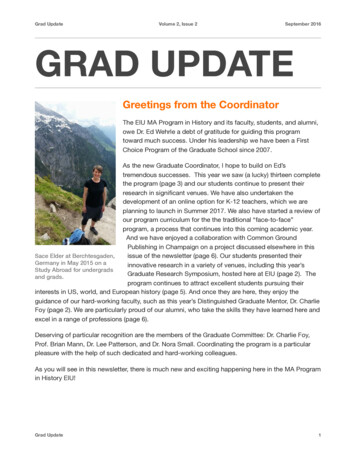 Grad Update Volume 2, Issue 2 September 2016 GRAD UPDATE - EIU