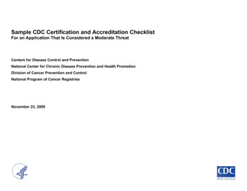 Sample CDC Certification And Accreditation Checklist