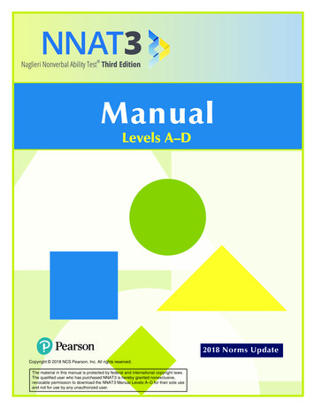 NNAT3 Manual Levels A-D - Pearson Assessments
