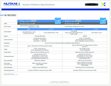 Nutanix Platform Specifications - Utronmax