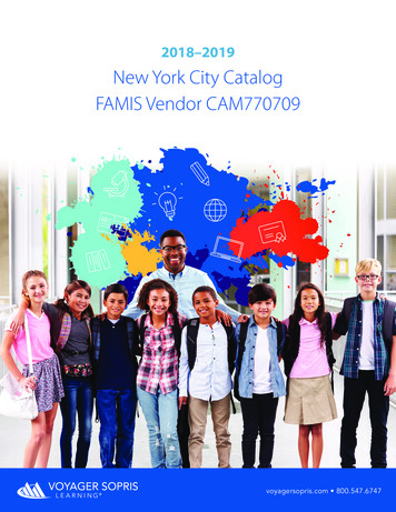2018–2019 New York City Catalog FAMIS Vendor CAM770709
