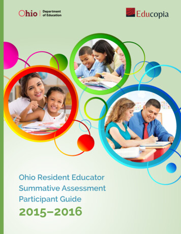 Ohio Resident Educator Summative Assessment Participant Guide 2015-2016