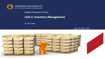 Unit 3: Inventory Management - NUST
