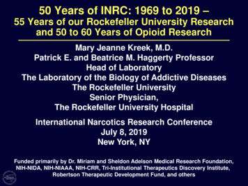 50 Years Of INRC: 1969 To 2019 - Lab.rockefeller.edu
