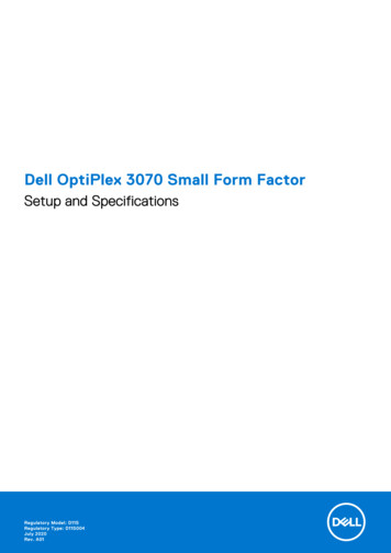 Dell OptiPlex 3070 Small Form Factor Setup And Specifications