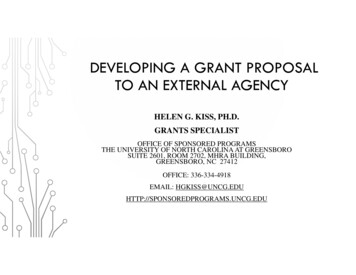 Developing A Grant Proposal To An External Agency