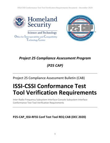 Project 25 Compliance Assessment Bulletin (CAB) ISSI-CSSI . - Dhs.gov