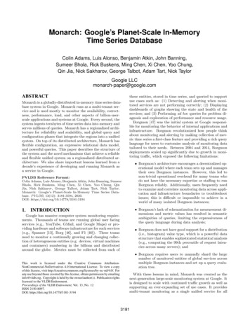 Monarch: Google's Planet-Scale In-Memory Time Series Database - VLDB
