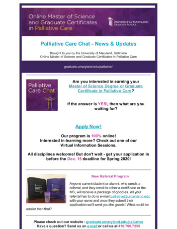 Palliative Care Chat - News & Updates