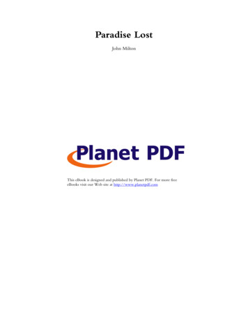 Paradise Lost - Planet Publish
