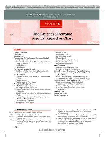 The Patient’s Electronic Medical Record Or Chart