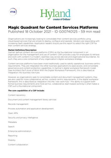 Magic Quadrant For Content Services Platforms - ITIS