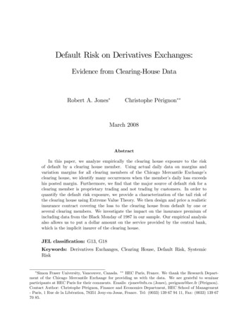 Default Risk On Derivatives Exchanges