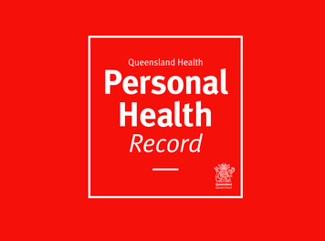 Personal Health Record Booklet