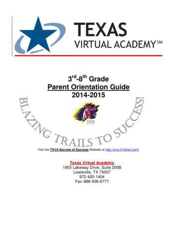 3rd-8th Grade Parent Orientation Guide 2014-2015