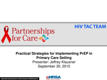 Practical Strategies For Implementing PrEP In Primary Care Setting
