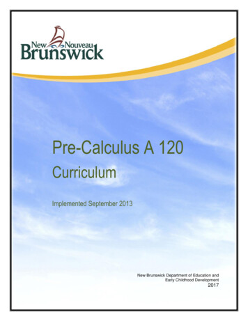 Pre-Calculus A 120 - Gnb.ca