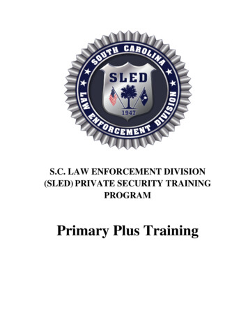 S.c. Law Enforcement Division (Sled) Private Security Training Program