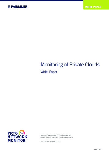 Monitoring Of Private Clouds - Paessler