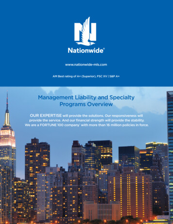 Management Liability And Specialty Programs Overview