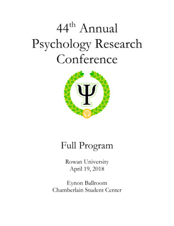 Psychology Research Conference - Rowan University