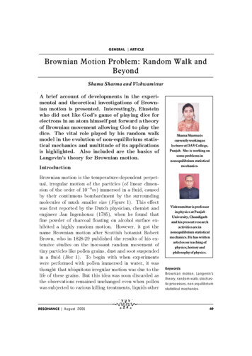 Brownian Motion Problem: Random Walk And Beyond