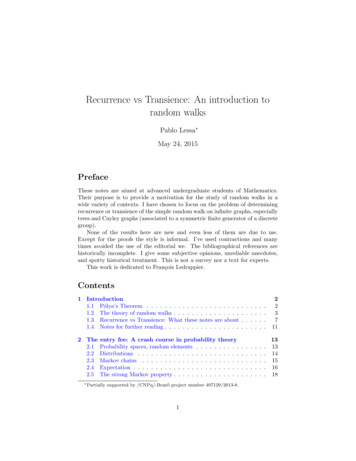 Recurrence Vs Transience: An Introduction To Random Walks