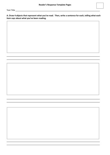 Reader’s Response Template Pages - Henry County Schools