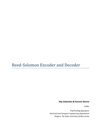 Reed Solomon Encoder And Decoder - Rutgers University