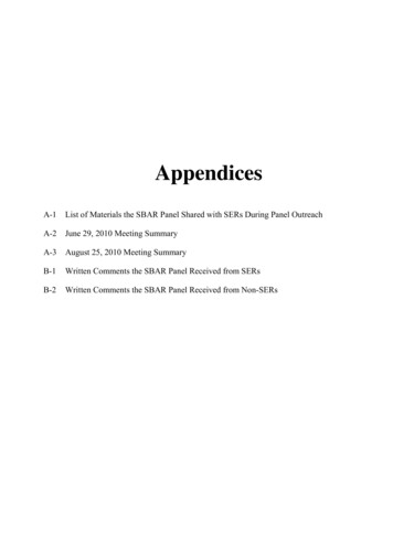 Appendices For Small Business Advocacy Review Final Report .