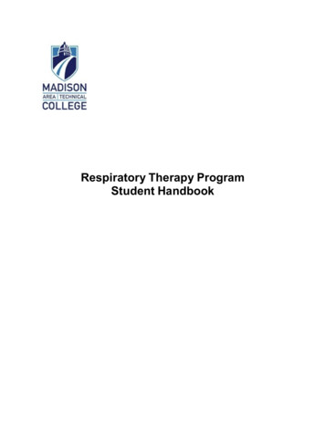 Respiratory Therapy Program Student Handbook - Madison College