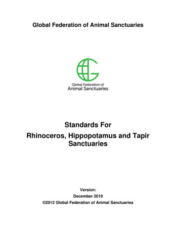 Standards For Rhinoceros, Hippopotamus And Tapir 