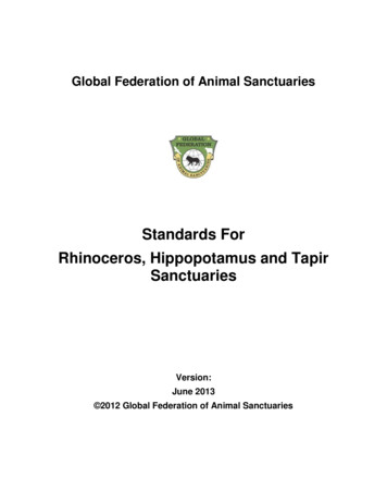 Standards For Rhinoceros, Hippopotamus And Tapir Sanctuaries