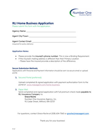 RLI Home Business Application - Massagent 