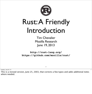 Rust: A Friendly Introduction