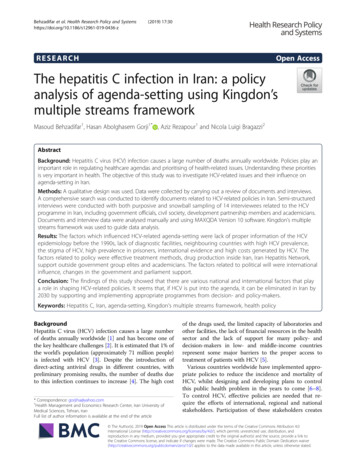 The Hepatitis C Infection In Iran: A Policy Analysis Of .