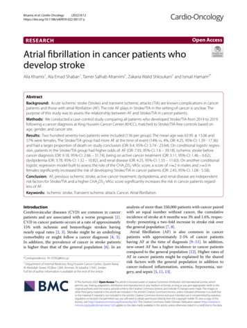 Atrial Fibrillation In Cancer Patients Who Develop Stroke