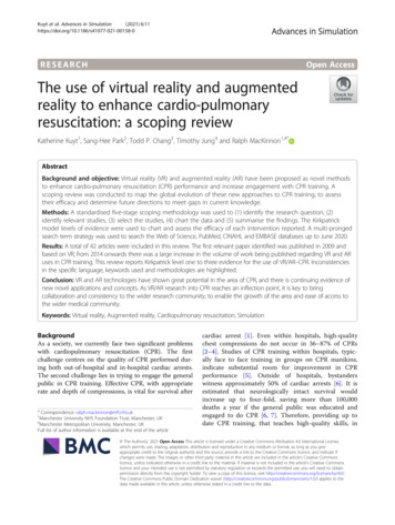 The Use Of Virtual Reality And Augmented Reality To Enhance Cardio .