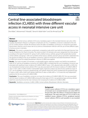 Central Line-associated Bloodstream Infection (CLABSI) With Three .