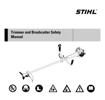 Trimmer And Brushcutter Safety Manual - Stihl