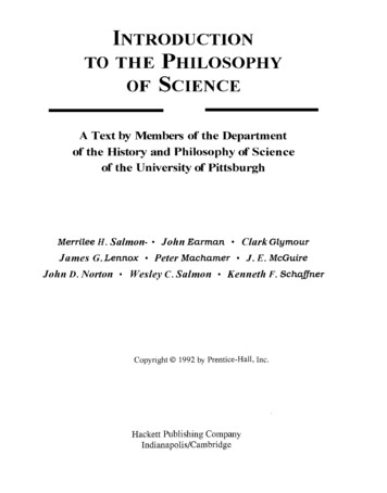 INTRODUCTION TO THE PHILOSOPHY OF SCIENCE