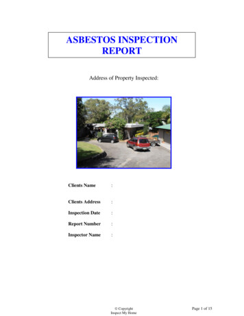 ASBESTOS INSPECTION REPORT - Inspect My Home