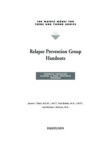 Relapse Prevention Group Handouts - Hazelden