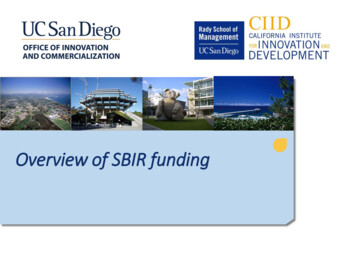Overview Of SBIR Funding - Innovation.ucsd.edu