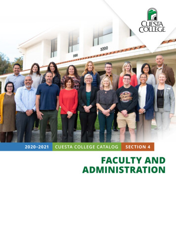 FACULTY AND ADMINISTRATION - Cuesta College